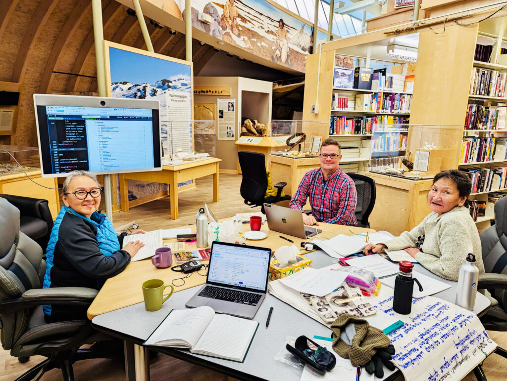 Helen Blewett, Richard Compton, and Emily Kudlak in Cambridge Bay, Nunavut